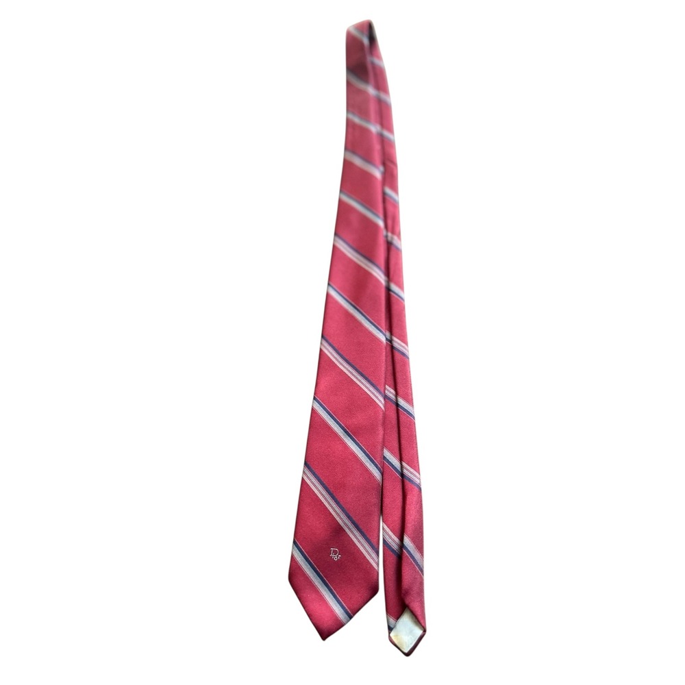 Christian Dior Striped Silk Blend Necktie‎ Made in Italy